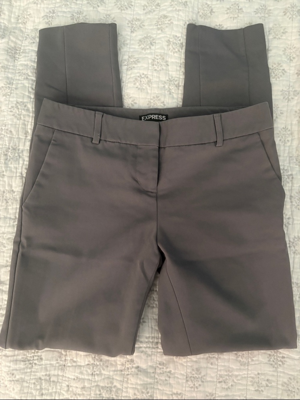 Express Women’s Gray Straight-Leg Dress Pants